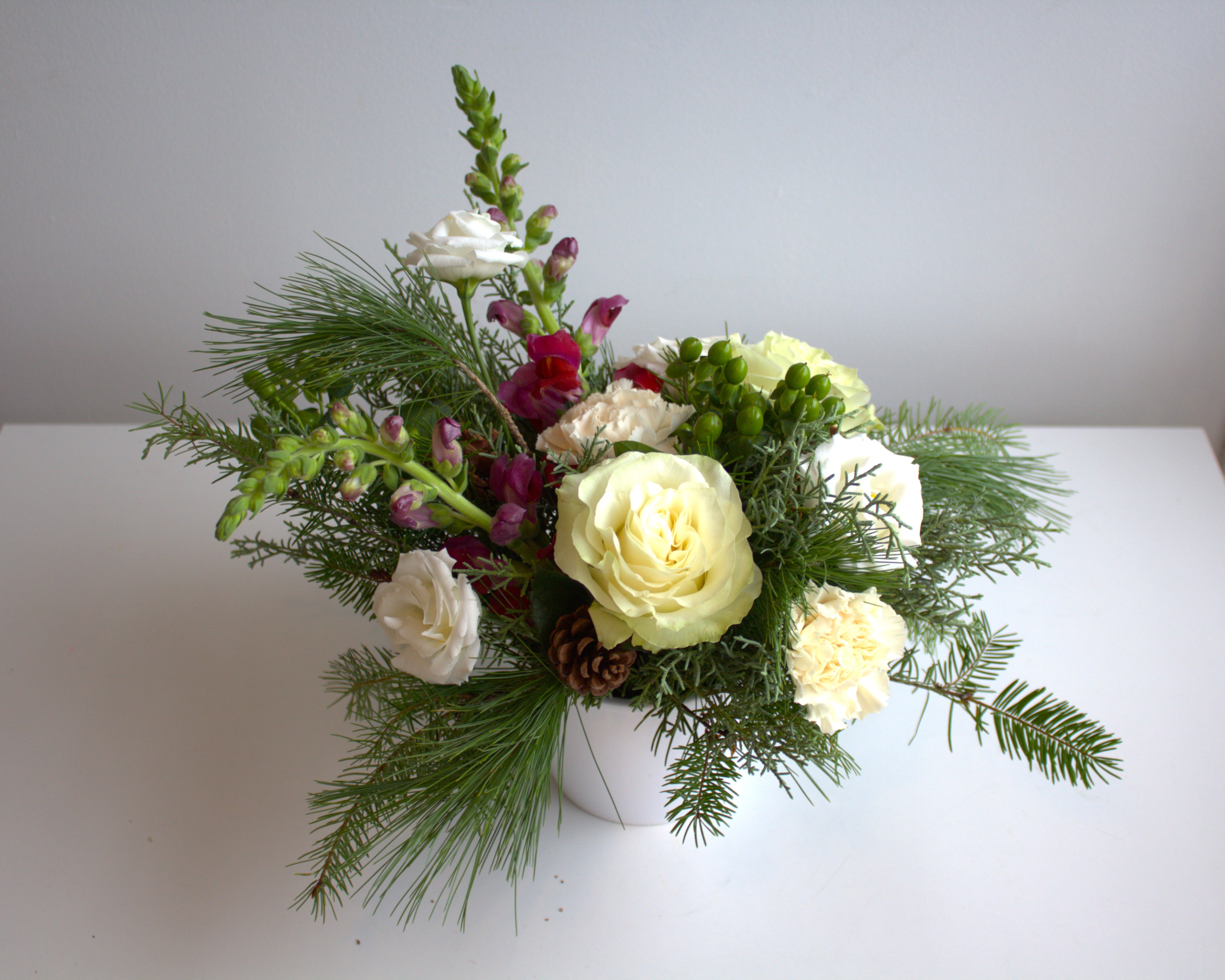 Christmas Cheer Arrangement (2 sizes, White/Red/Green or Jewel Tones)