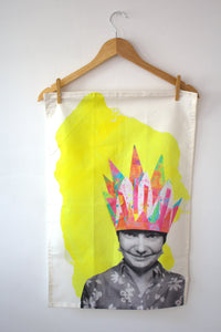 Vintage Lady with crown Teatowel