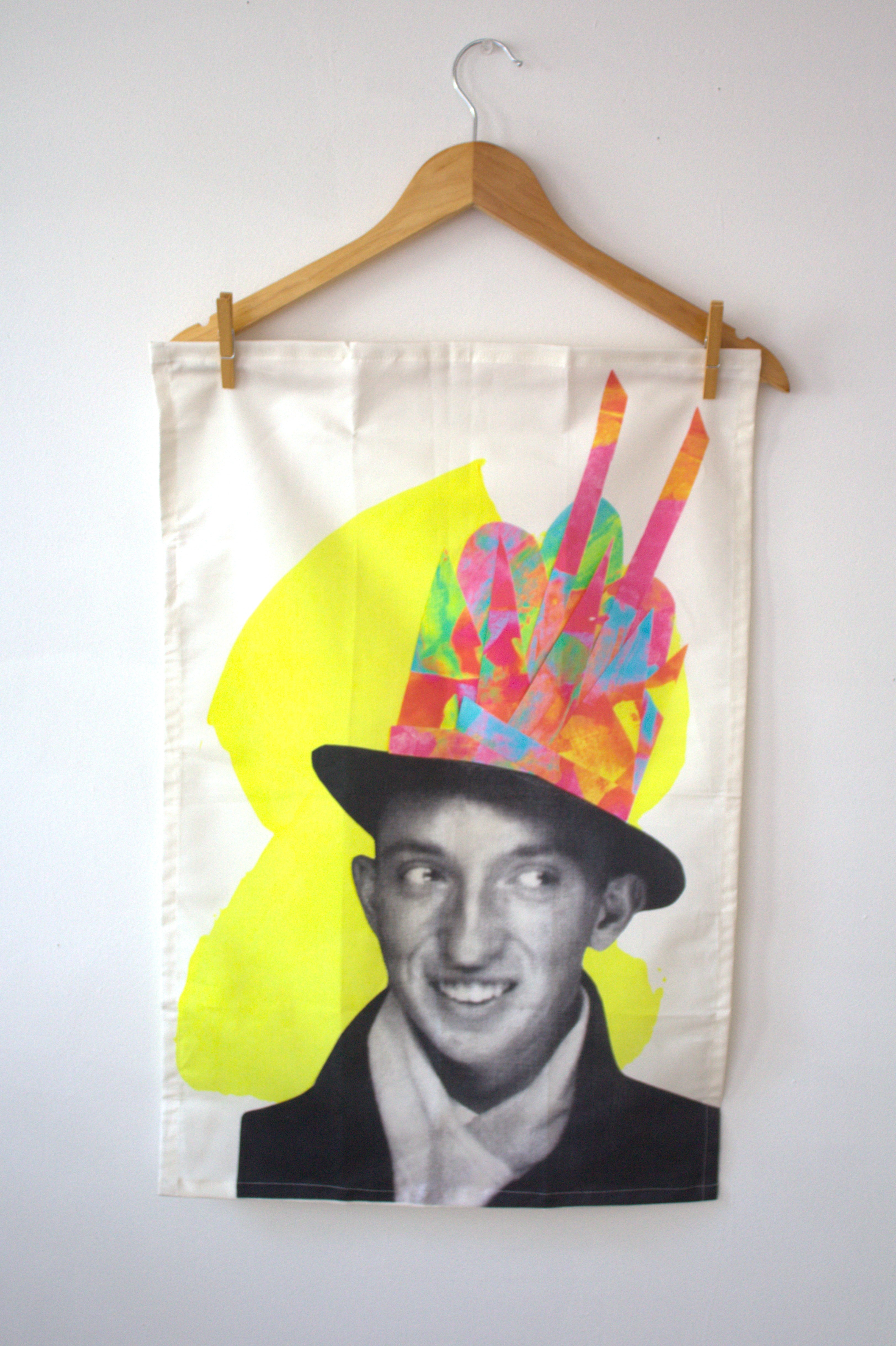 Tea Towels with Happy Original Artwork- Organic Cotton and Hemp