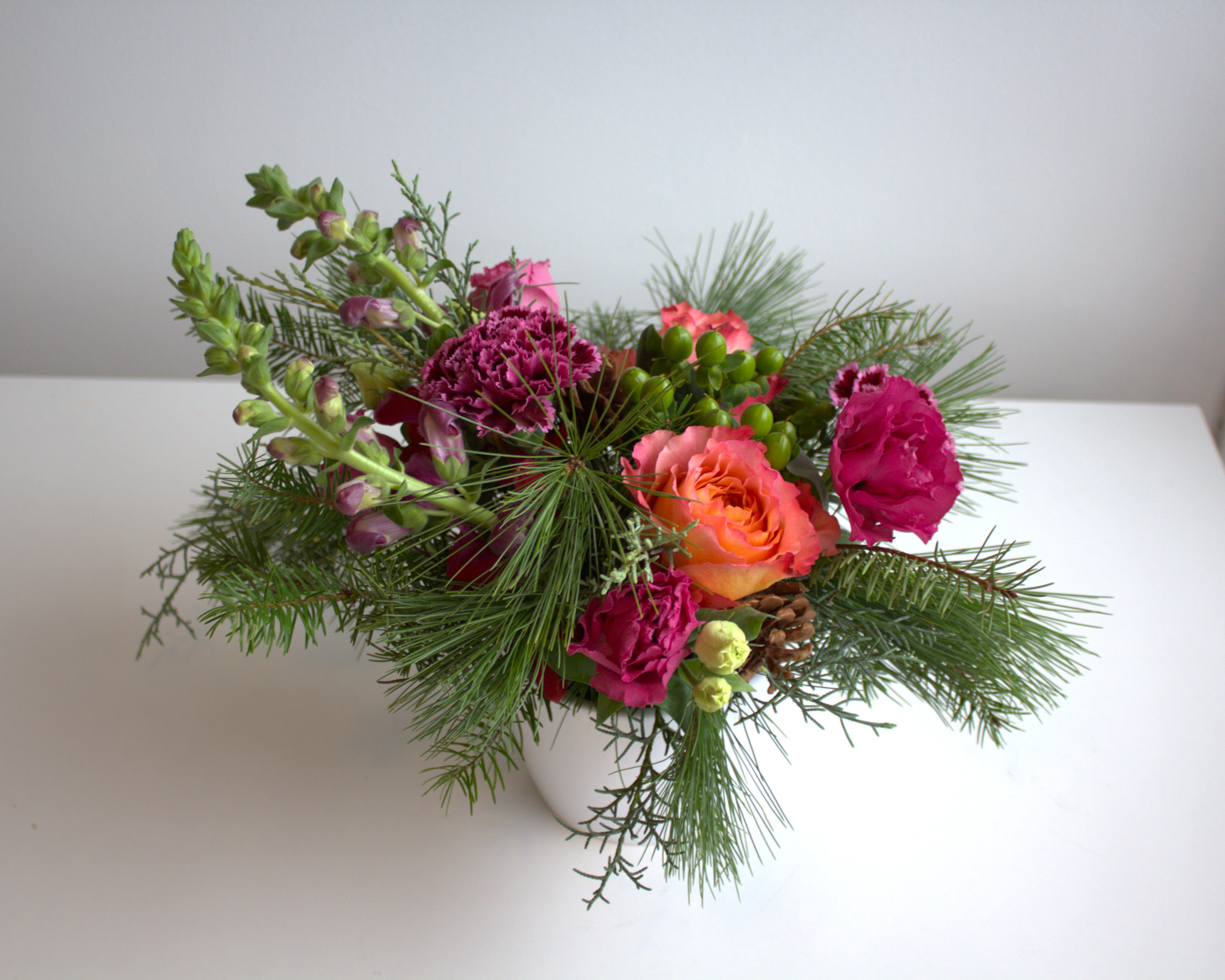 Christmas Cheer Arrangement (2 sizes, White/Red/Green or Jewel Tones)