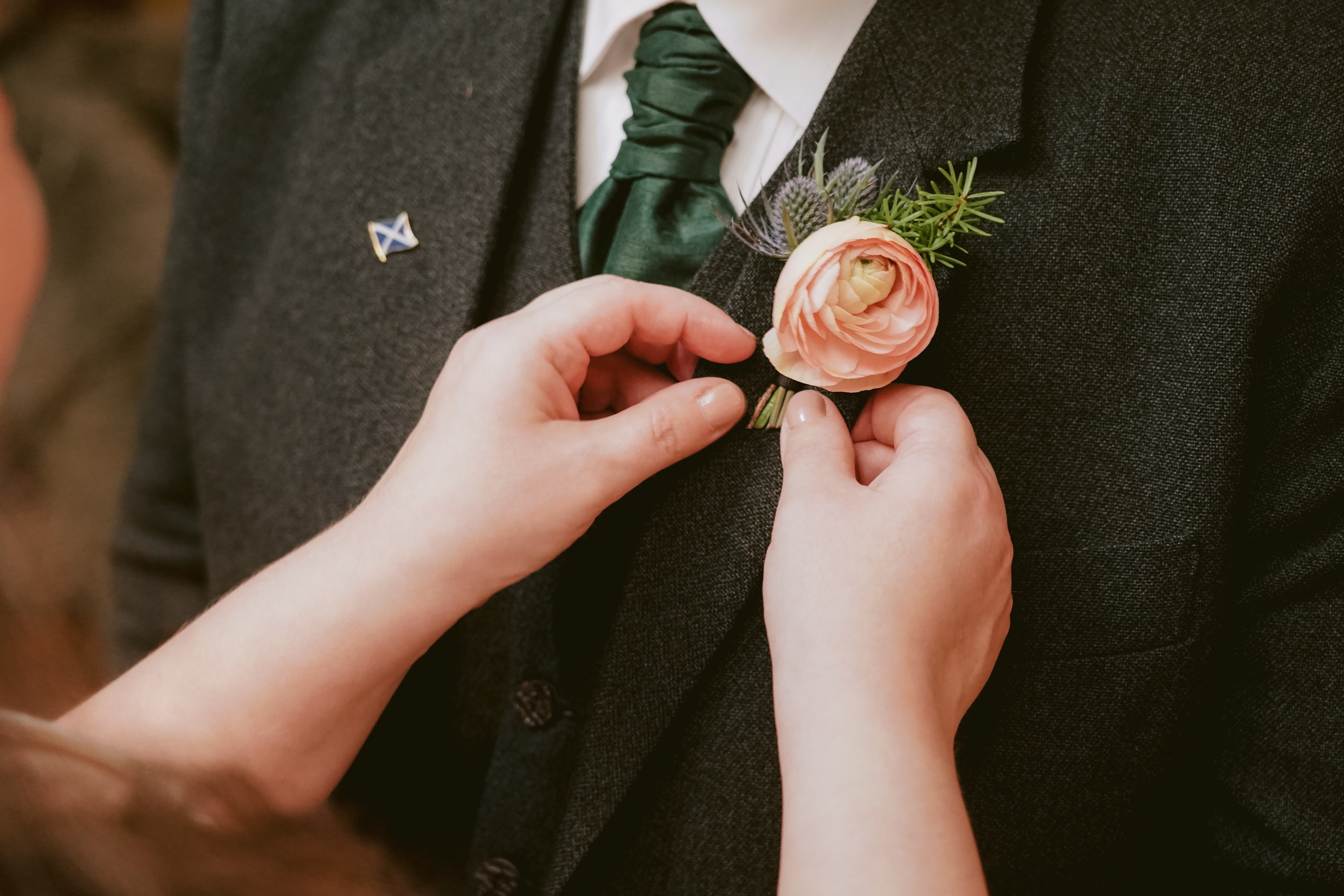 Wedding Buttonhole flowers-3 colour palettes available